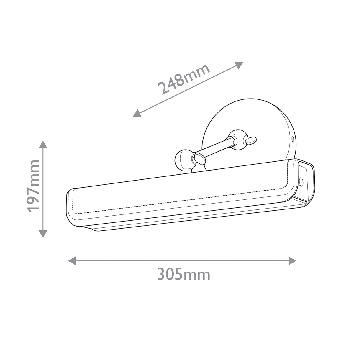 Светильник для картин цвет винтажная латунь с прямоугольным плафоном из кожи черного цвета Alora в Барнауле