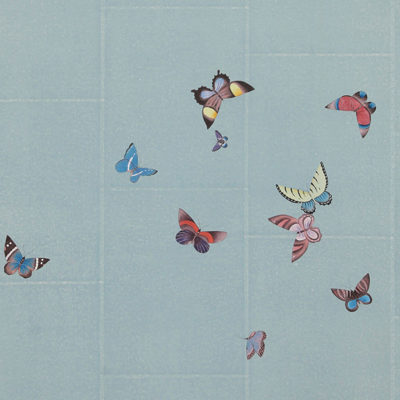Обои ручная роспись Butterflies Icarus on Azure India tea paper Обои ручная роспись Butterflies Icarus on Azure India tea paper в Барнауле | Loft Concept