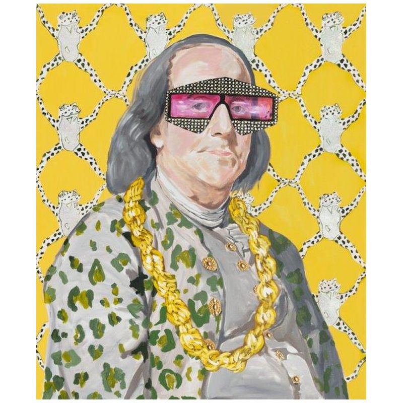 Картина Benjamin Franklin with Donkey Chain, Frog Wallpaper, and Cheetah Jacket Мульти Картина Benjamin Franklin with Donkey Chain, Frog Wallpaper, and Cheetah Jacket Мульти в Барнауле | Loft Concept
