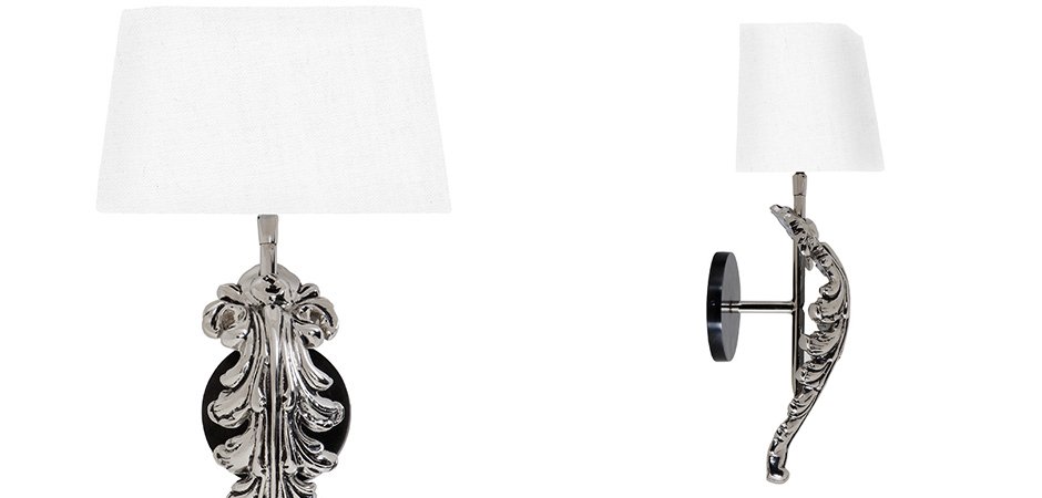Бра Eichholtz Wall Lamp Beau Site Nickel+White Бра Eichholtz Wall Lamp Beau Site Nickel+White - Loft-Concept в Барнауле