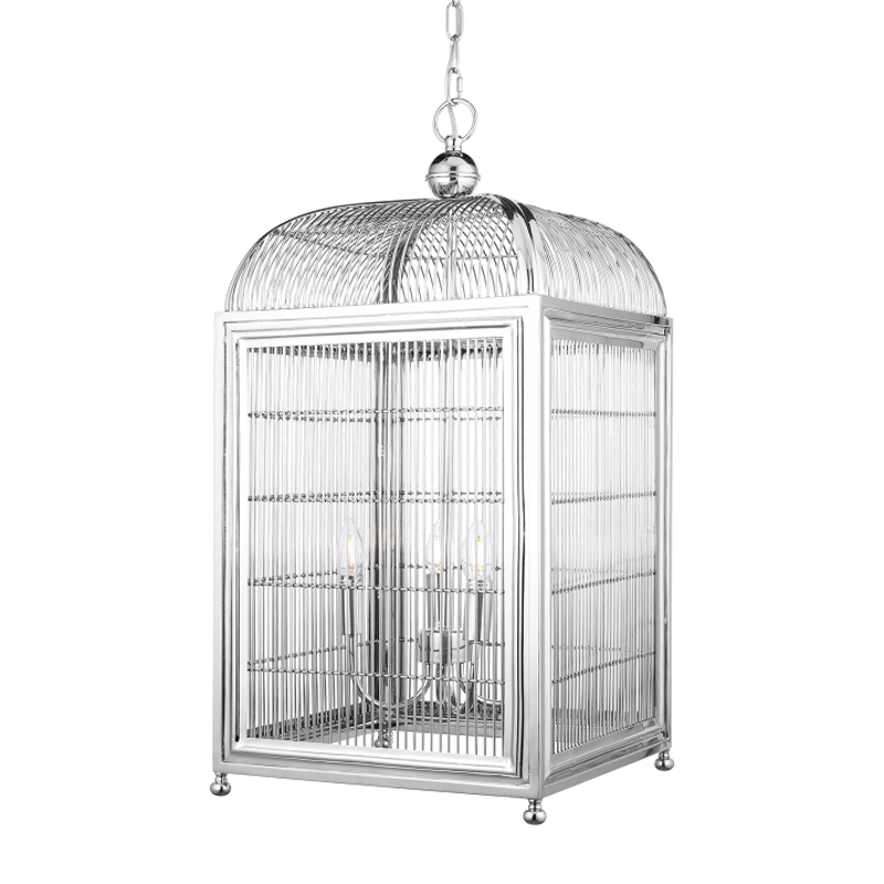 Люстра клетка Bird cage chrome Lantern Falcon Хром Люстра клетка Bird cage chrome Lantern Falcon Хром в Барнауле | Loft Concept