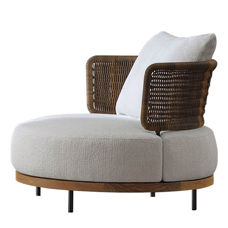 Кресло Round Lounge Chair Светло-серый Коричневый Кресло Round Lounge Chair Светло-серый Коричневый в Барнауле | Loft Concept