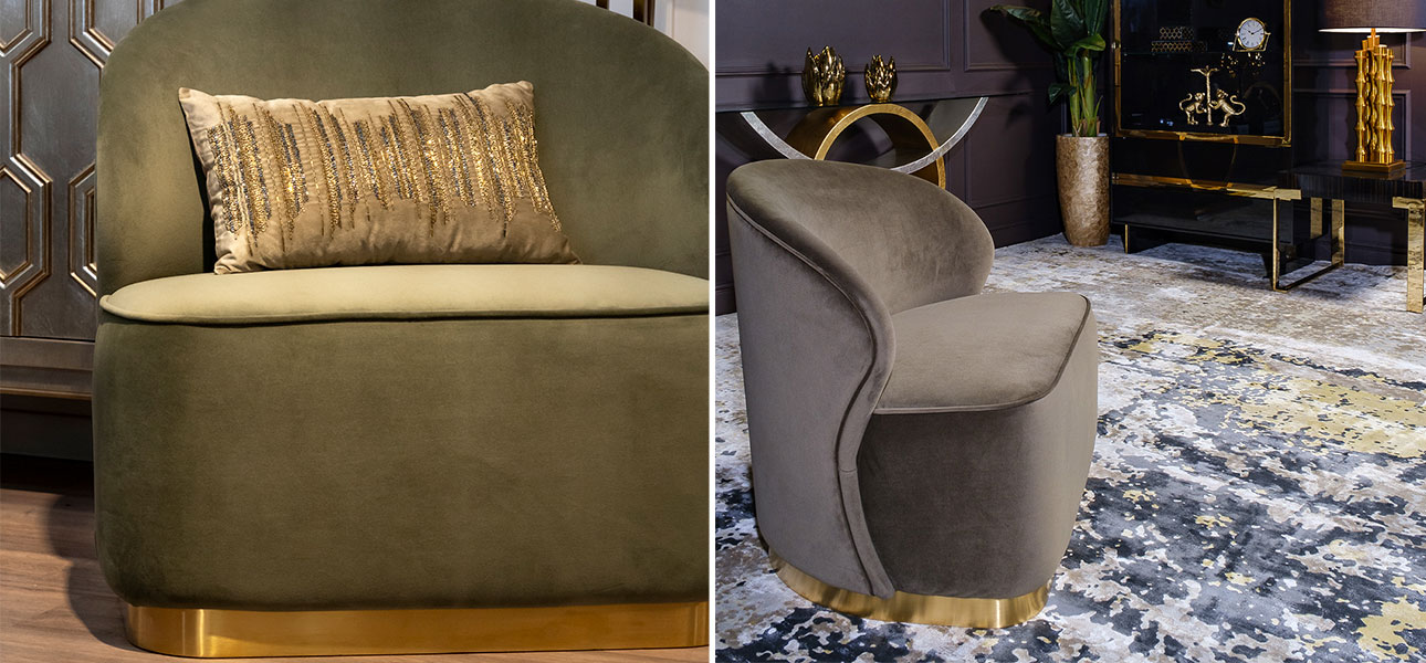 Кресло Zion DARK OLIVE WITH GOLD - фото №4