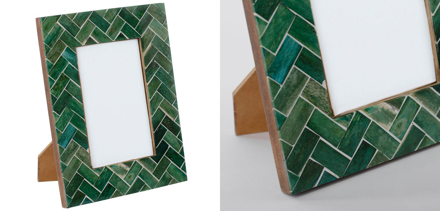 Фоторамка кость Green Indian Bone Inlay photo frame - фото