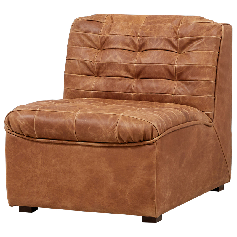 Модульное кожаное кресло Maxence Lounge Leather Armchair Коричневый Модульное кожаное кресло Maxence Lounge Leather Armchair Коричневый в Барнауле | Loft Concept