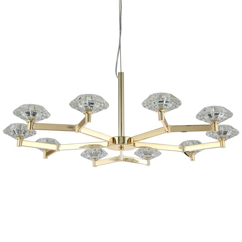 Люстра Yerker Chandelier Gold 10 Глянцевое золото Прозрачный в Барнауле | Loft Concept 