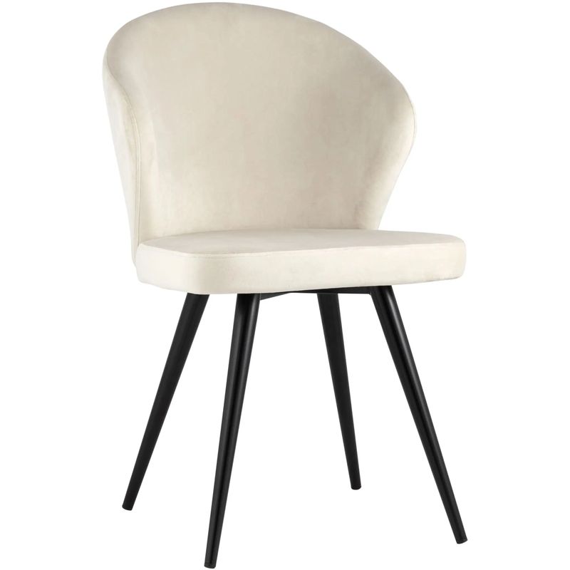 Стул Кремовый Бархат Volante Chair Кремовый Черный Стул Кремовый Бархат Volante Chair Кремовый Черный в Барнауле | Loft Concept