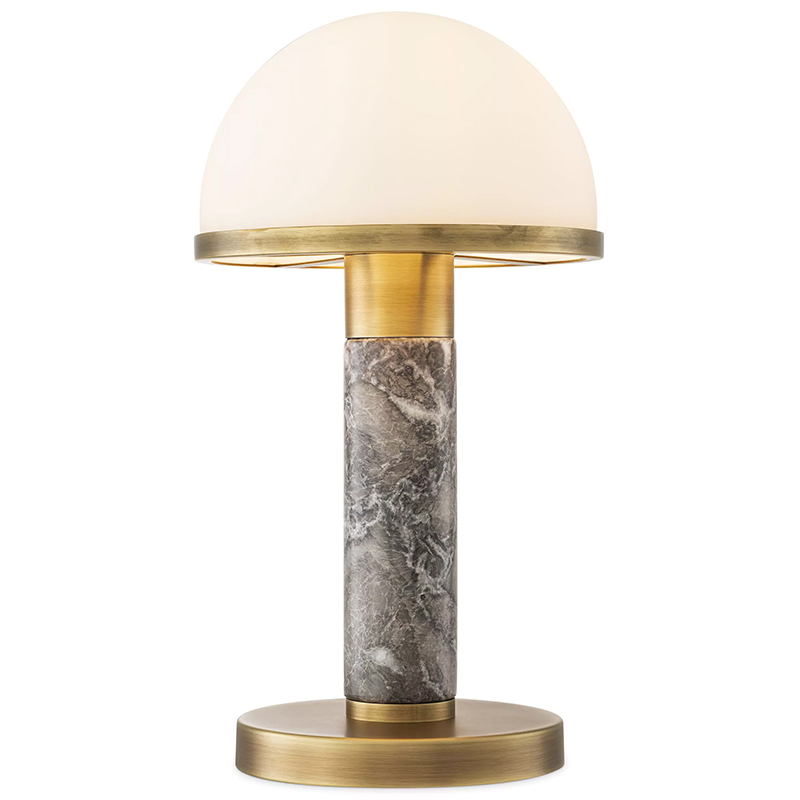 Настольная лампа Eichholtz Table Lamp Ziegel Белый Серый Латунь в Барнауле | Loft Concept 