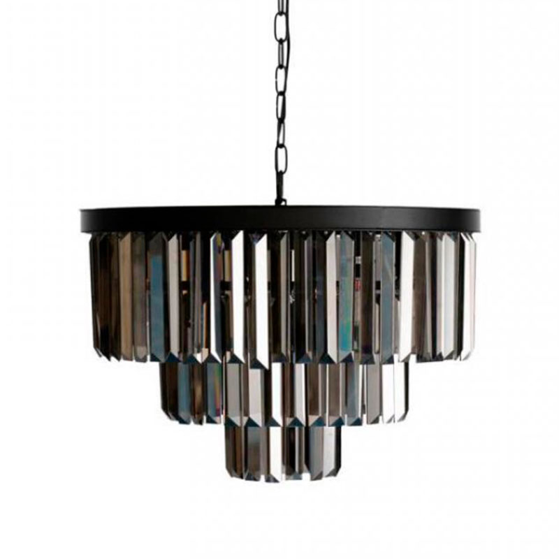 Круглая Люстра RH 1920s Odeon Black iron Three Layers Серое Стекло диаметр 50 см Черный Серый Круглая Люстра RH 1920s Odeon Black iron Three Layers Серое Стекло диаметр 50 см Черный Серый в Барнауле | Loft Concept