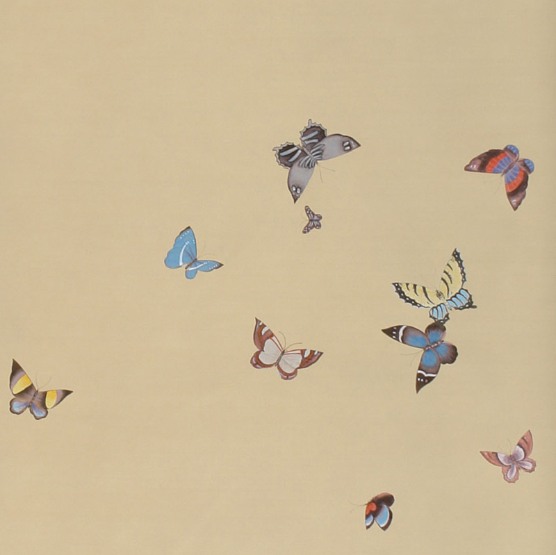 Обои ручная роспись Butterflies Icarus on New Faint Gold metallic silk Обои ручная роспись Butterflies Icarus on New Faint Gold metallic silk в Барнауле | Loft Concept