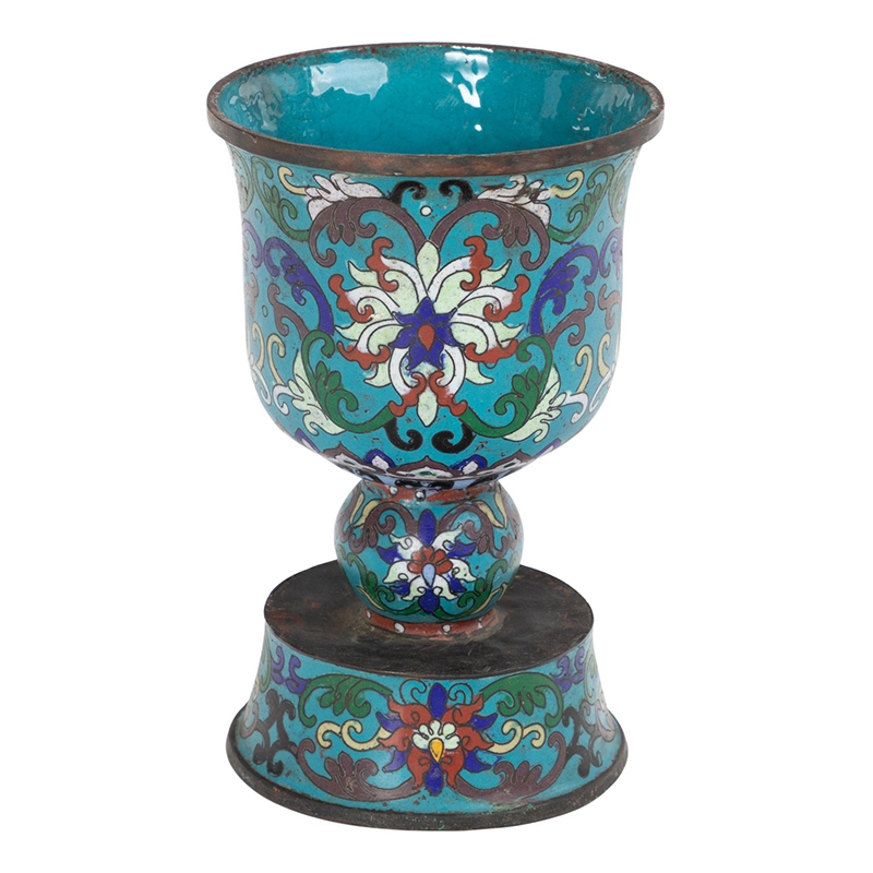 Подсвечник с орнаментом Cloisonne Синий Подсвечник с орнаментом Cloisonne Синий в Барнауле | Loft Concept