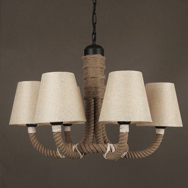 Люстра Rattan Chandelier Loft Rope Light Черный Люстра Rattan Chandelier Loft Rope Light Черный в Барнауле | Loft Concept