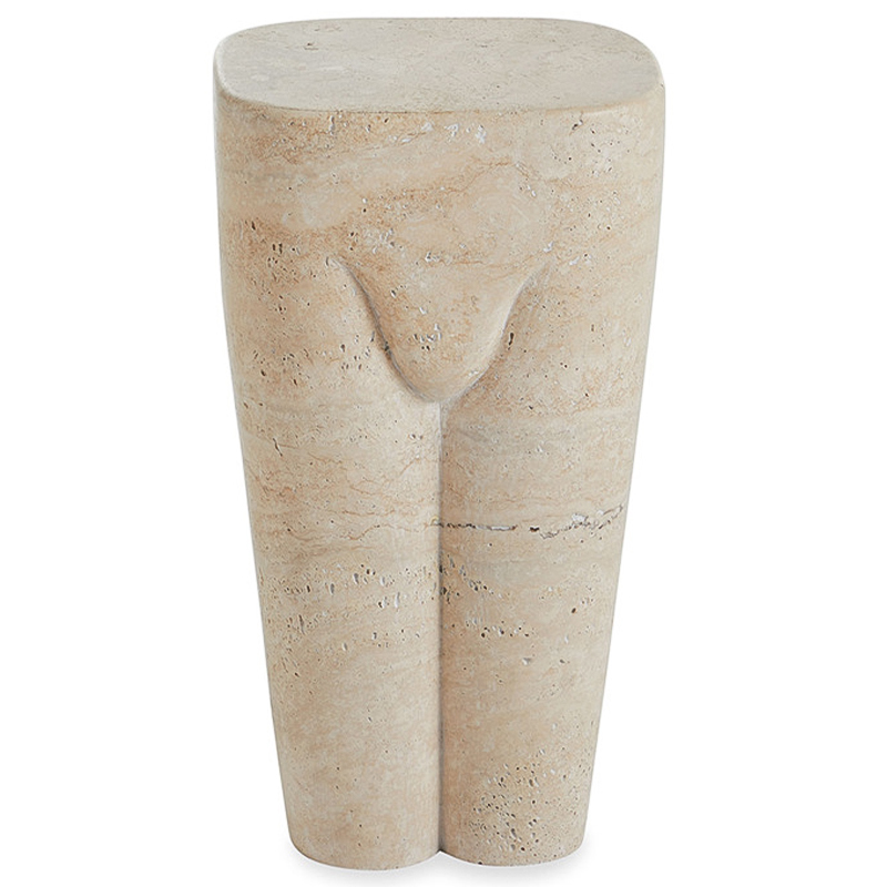 Приставной стол Tianna Travertine Side Table Бежевый Приставной стол Tianna Travertine Side Table Бежевый в Барнауле | Loft Concept
