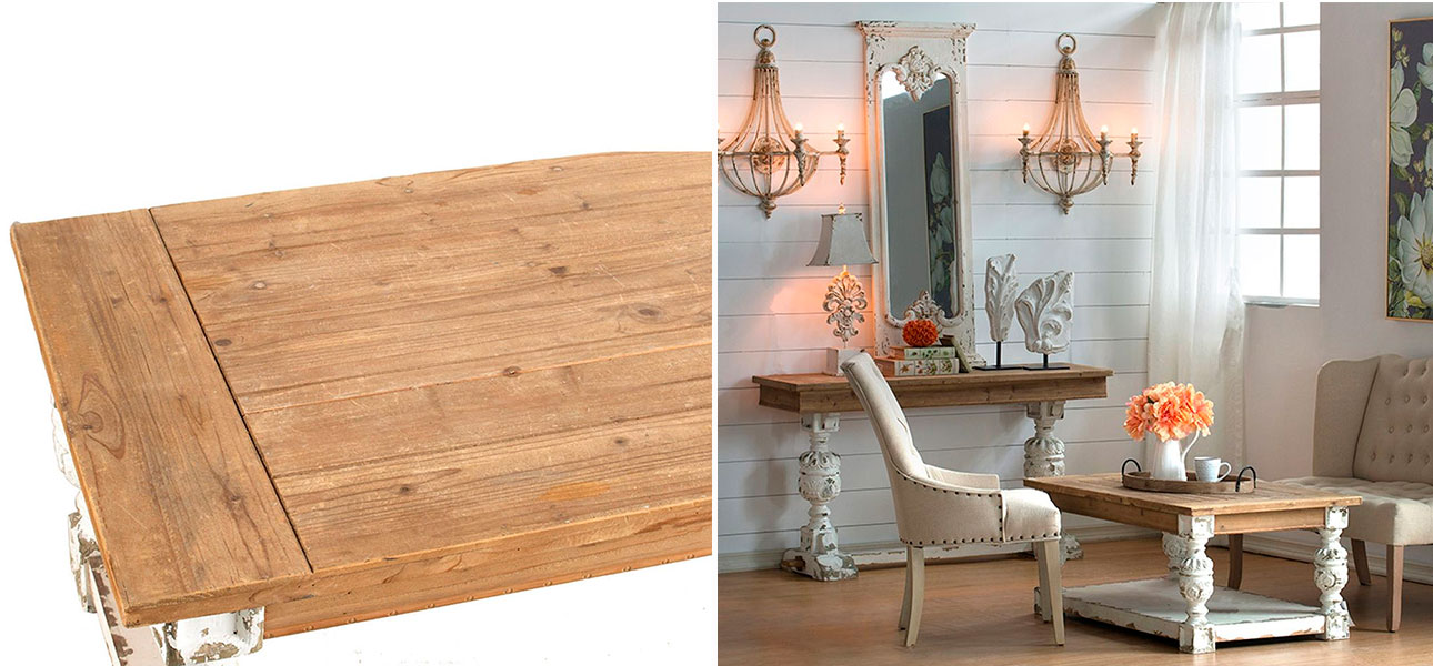 Столик прямоугольный с деревянной столешницей Molly - фото №2