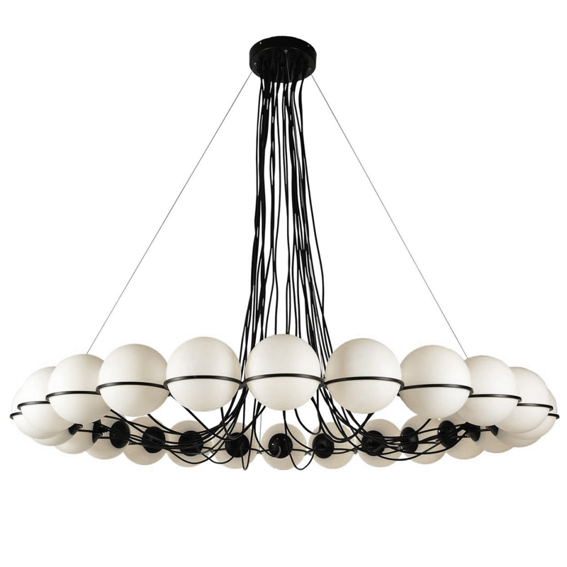 Люстра Gino Sarfatti Model 2109 24 Lamp Черный Прозрачный белый Люстра Gino Sarfatti Model 2109 24 Lamp Черный Прозрачный белый в Барнауле | Loft Concept