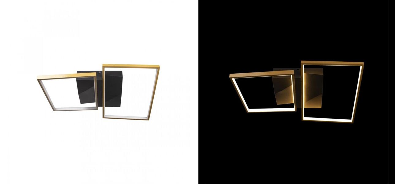 Потолочный светильник Black square and rectangle Gold - фото №2