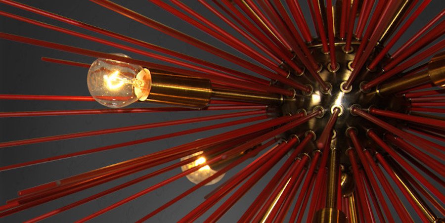 Люстра ASTRA Chandelier Sputnik Red and Brass Люстра ASTRA Chandelier Sputnik Red and Brass - Loft-Concept в Барнауле