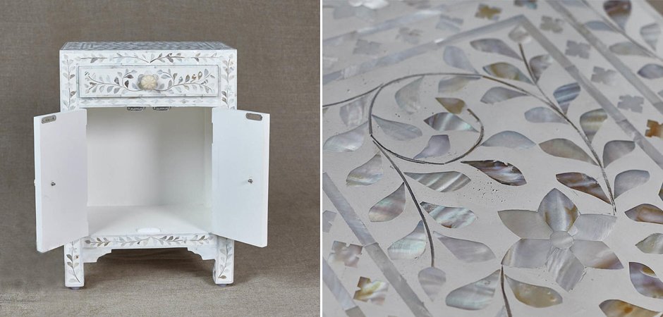 Тумба инкрустация перламутром Inlaid Bone Soft pearl Тумба инкрустация перламутром Inlaid Bone Soft pearl - Loft-Concept в Барнауле