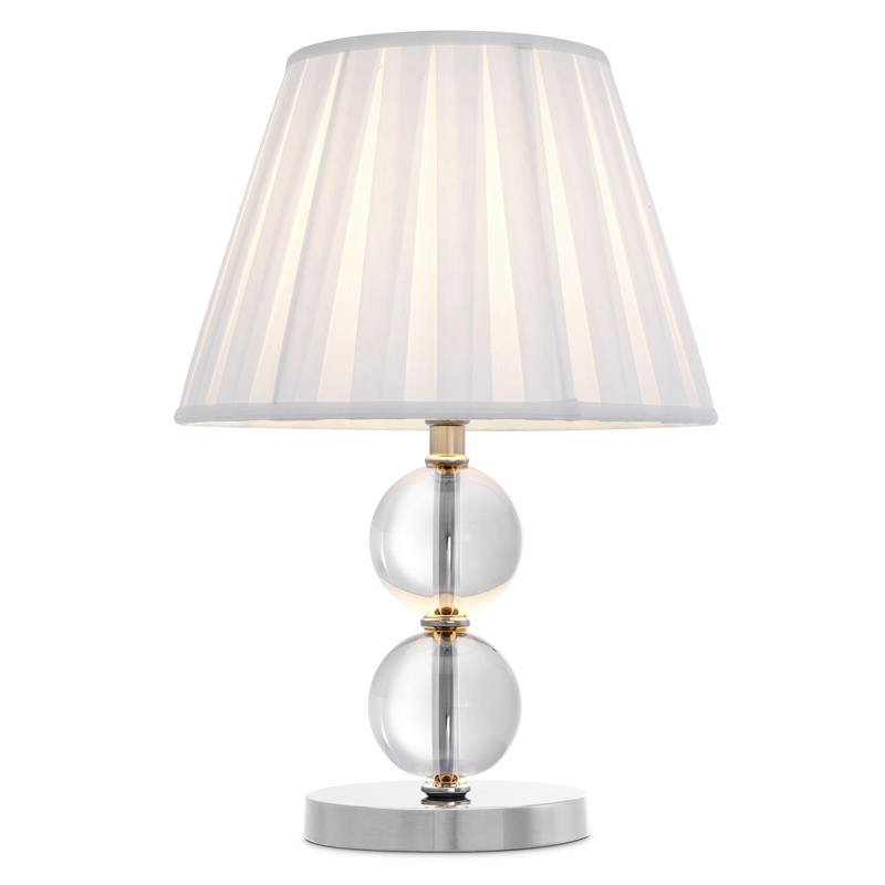 Настольная лампа Eichholtz Table Lamp Lombard Прозрачный Белый Никель Настольная лампа Eichholtz Table Lamp Lombard Прозрачный Белый Никель в Барнауле | Loft Concept