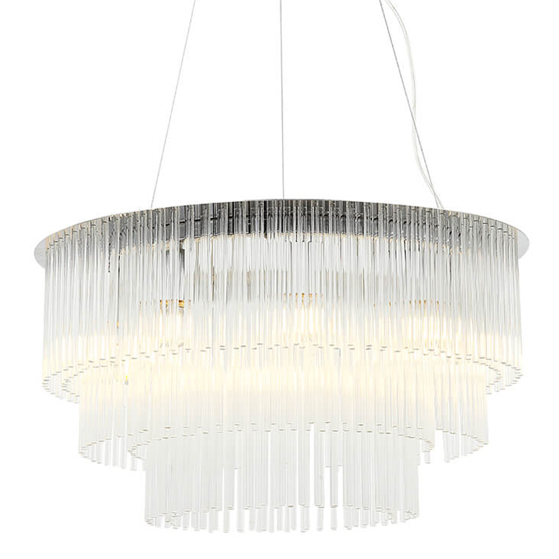 Люстра Harrison Chandelier chrome 9 lamp Хром Прозрачный в Барнауле | Loft Concept 
