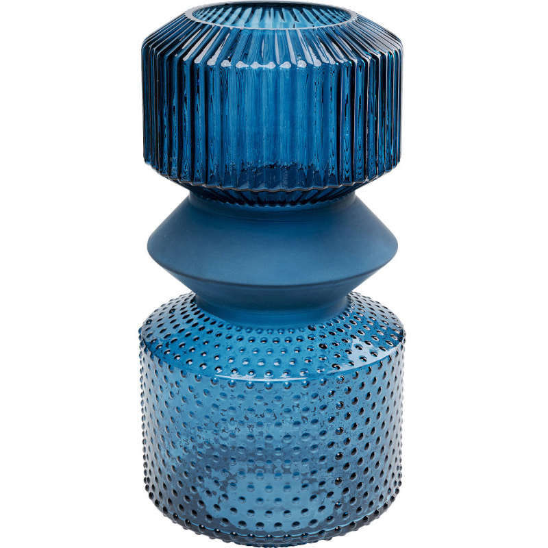Ваза Geometric Blue Glass Vase 36 Синий Ваза Geometric Blue Glass Vase 36 Синий в Барнауле | Loft Concept