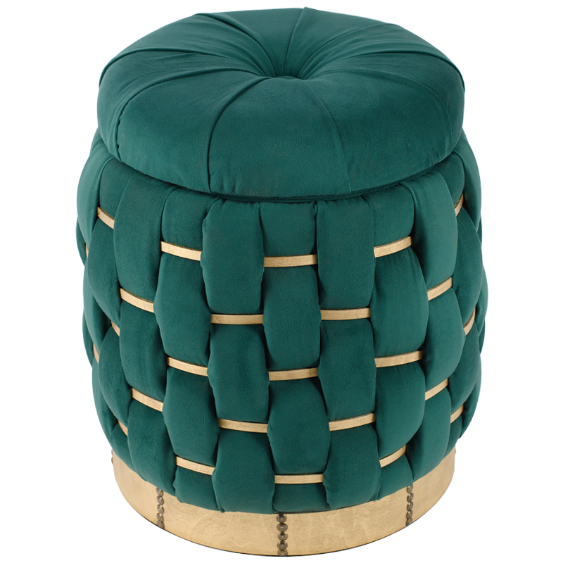 Пуф Verde Green Pouf Зеленый Золотой Пуф Verde Green Pouf Зеленый Золотой в Барнауле | Loft Concept