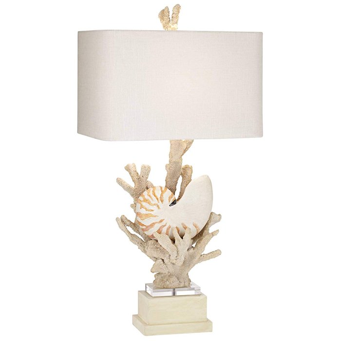 Nautilus Shell and White Coral Table Lamp Молочный Бежевый Nautilus Shell and White Coral Table Lamp Молочный Бежевый в Барнауле | Loft Concept