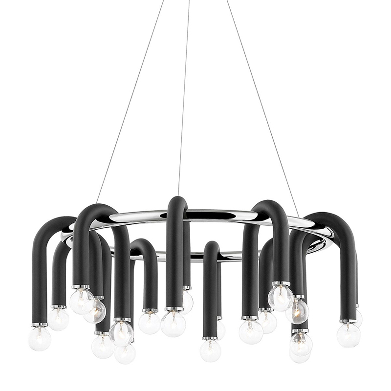Люстра Paulson floppy chandelier round chrome Черный Хром Люстра Paulson floppy chandelier round chrome Черный Хром в Барнауле | Loft Concept