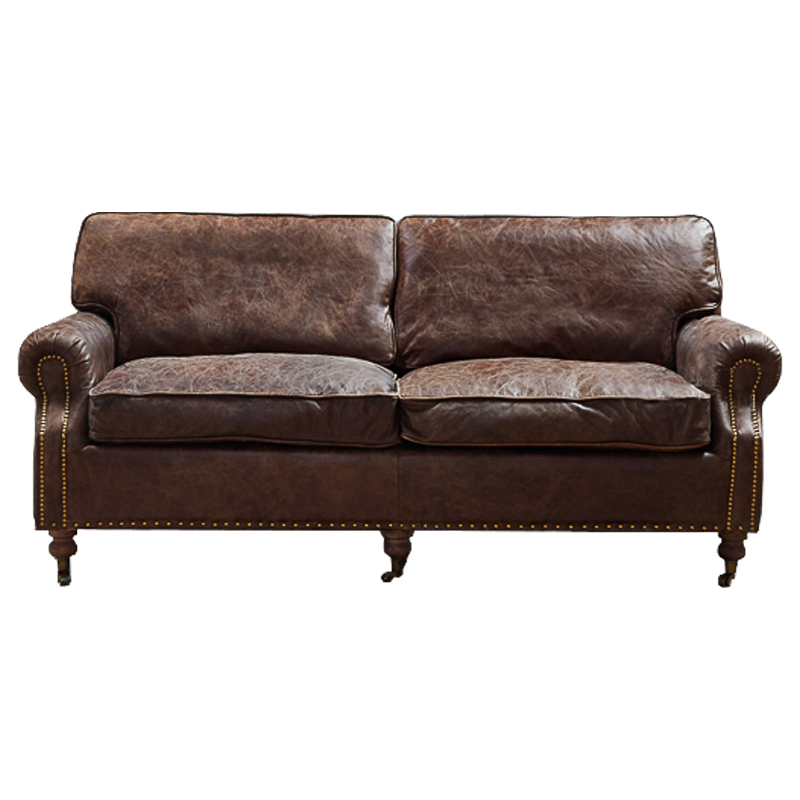 Диван RH CLASSIC LANCASTER Brown leather double Коричневый Диван RH CLASSIC LANCASTER Brown leather double Коричневый в Барнауле | Loft Concept