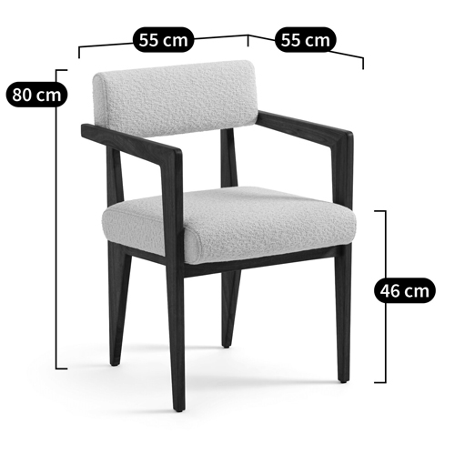 Кресло обеденное Alcove White Boucle из массива ореха Кресло обеденное Alcove White Boucle из массива ореха в Барнауле