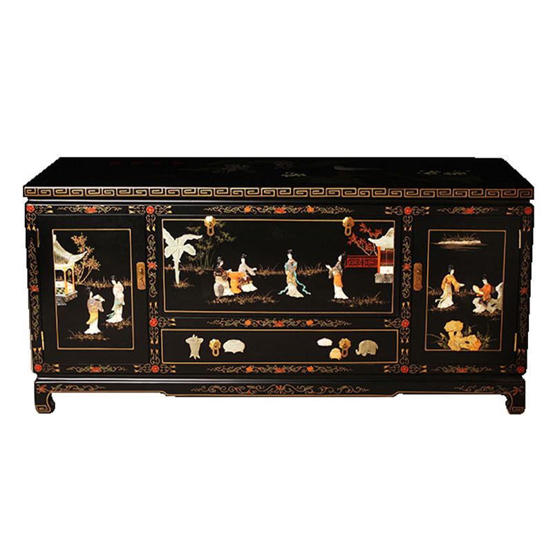 Черный Комод в Китайском стиле с каменным Барельефом Walk in the Garden Chinese Chest of Drawers Черный Мульти Черный Комод в Китайском стиле с каменным Барельефом Walk in the Garden Chinese Chest of Drawers Черный Мульти в Барнауле | Loft Concept