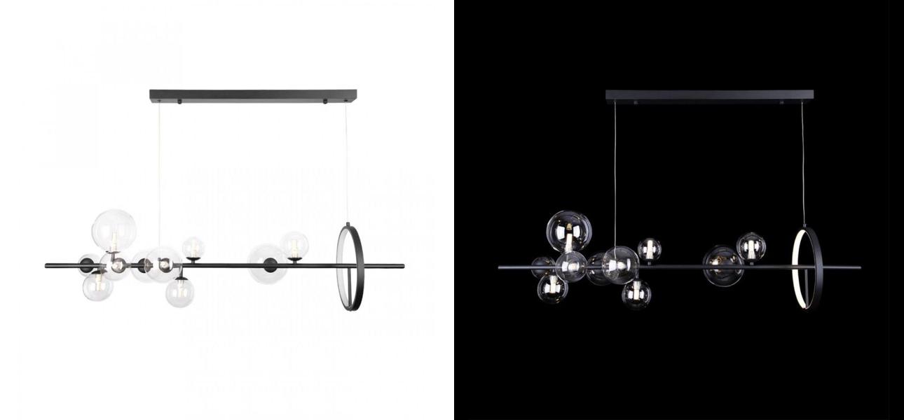 Линейная Светодиодная люстра Прозрачное Стекло IONA Сhandelier 120 см - фото №1