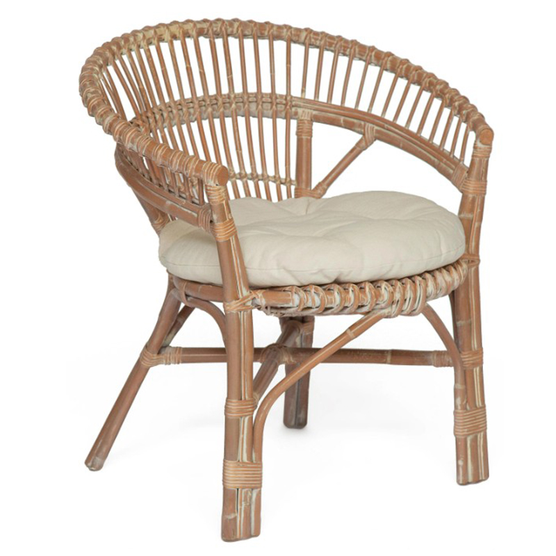 Уличное кресло Rauno Wicker Chair Бежевый Белый Уличное кресло Rauno Wicker Chair Бежевый Белый в Барнауле | Loft Concept