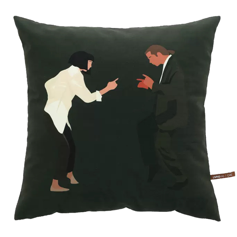 Декоративная подушка Pulp Fiction Dance Cushion Зеленый Бежевый Черный Декоративная подушка Pulp Fiction Dance Cushion Зеленый Бежевый Черный в Барнауле | Loft Concept