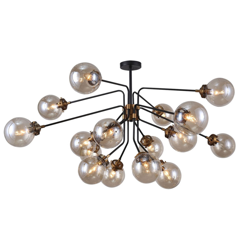 Большой Светильник Bistro Ceiling Globe 16 Черный Стекло Смок Большой Светильник Bistro Ceiling Globe 16 Черный Стекло Смок в Барнауле | Loft Concept