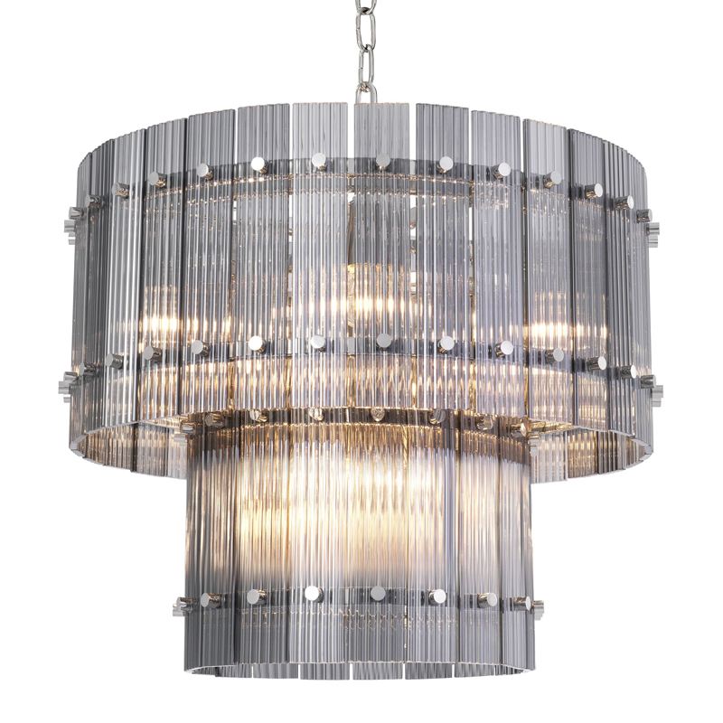 Люстра Eichholtz Chandelier Ruby S smoke Никель Стекло Смок Люстра Eichholtz Chandelier Ruby S smoke Никель Стекло Смок в Барнауле | Loft Concept