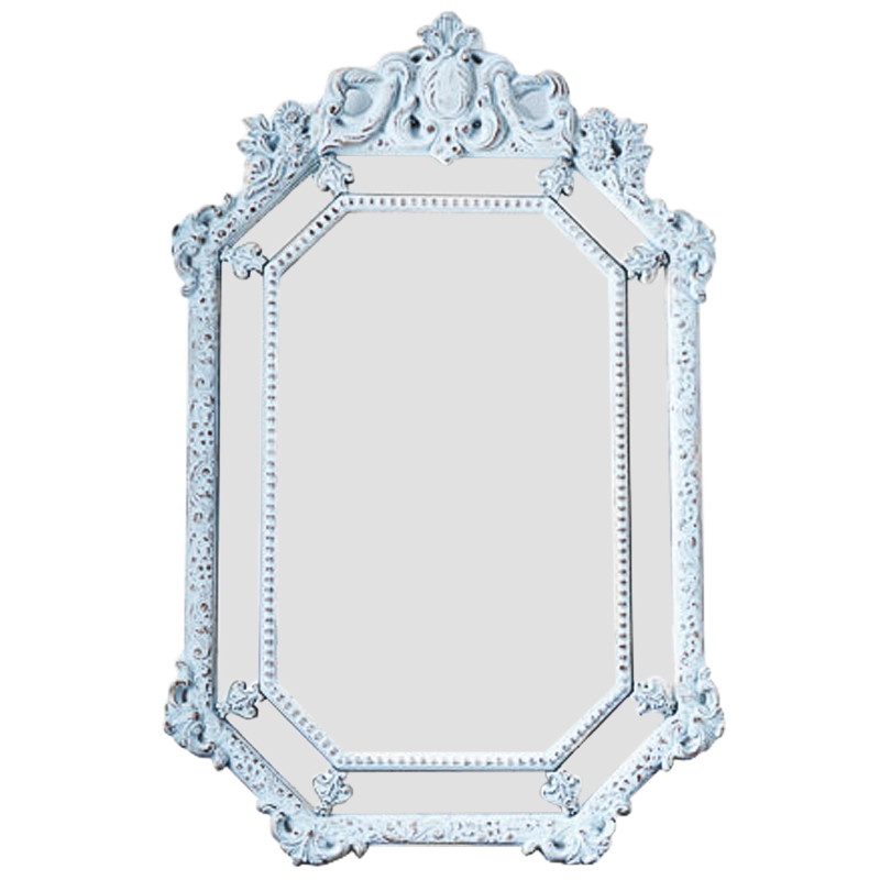 Зеркало Keppel Mirror Pastel Blue Винтажный голубой Античное зеркальное стекло в Барнауле | Loft Concept 