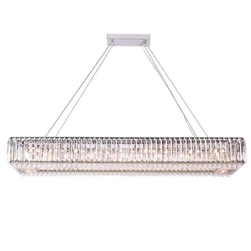 Люстра Darleen Crystal Nickel Rectangular Chandelier Никель Прозрачный (Transparent) Люстра Darleen Crystal Nickel Rectangular Chandelier Никель Прозрачный (Transparent) в Барнауле | Loft Concept