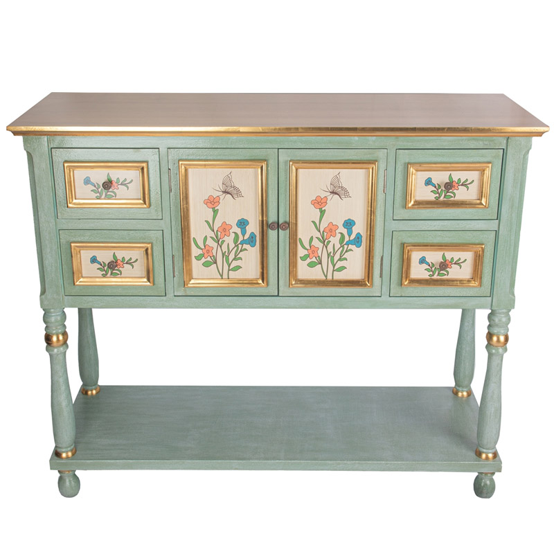 Комод в стиле прованс Massime Chest of drawers Светло-голубой Золотой Комод в стиле прованс Massime Chest of drawers Светло-голубой Золотой в Барнауле | Loft Concept