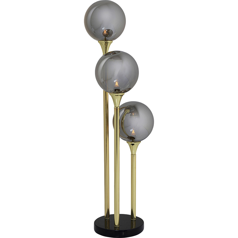 Настольная лампа Three Gray Transparent Balls Золотой Серый Настольная лампа Three Gray Transparent Balls Золотой Серый в Барнауле | Loft Concept
