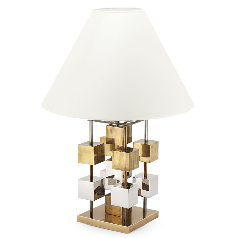 Настольная лампа TABLE LAMP DOB GLAM Белый Латунь Хром Настольная лампа TABLE LAMP DOB GLAM Белый Латунь Хром в Барнауле | Loft Concept