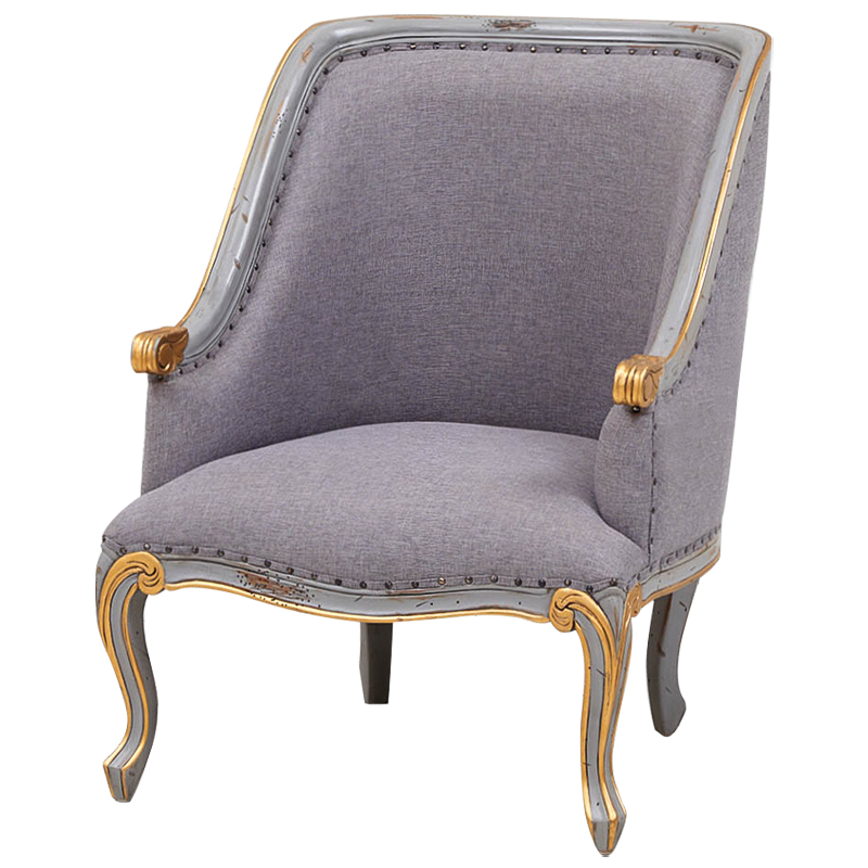 Кресло Fabienne French Seating Armchair Grey Серый Золотой Кресло Fabienne French Seating Armchair Grey Серый Золотой в Барнауле | Loft Concept
