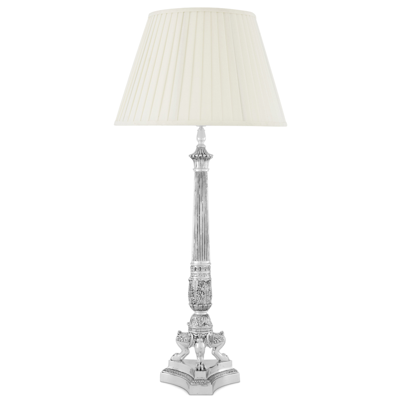 Настольная лампа Eichholtz Table Lamp Marchand Серебряный Белый Настольная лампа Eichholtz Table Lamp Marchand Серебряный Белый в Барнауле | Loft Concept