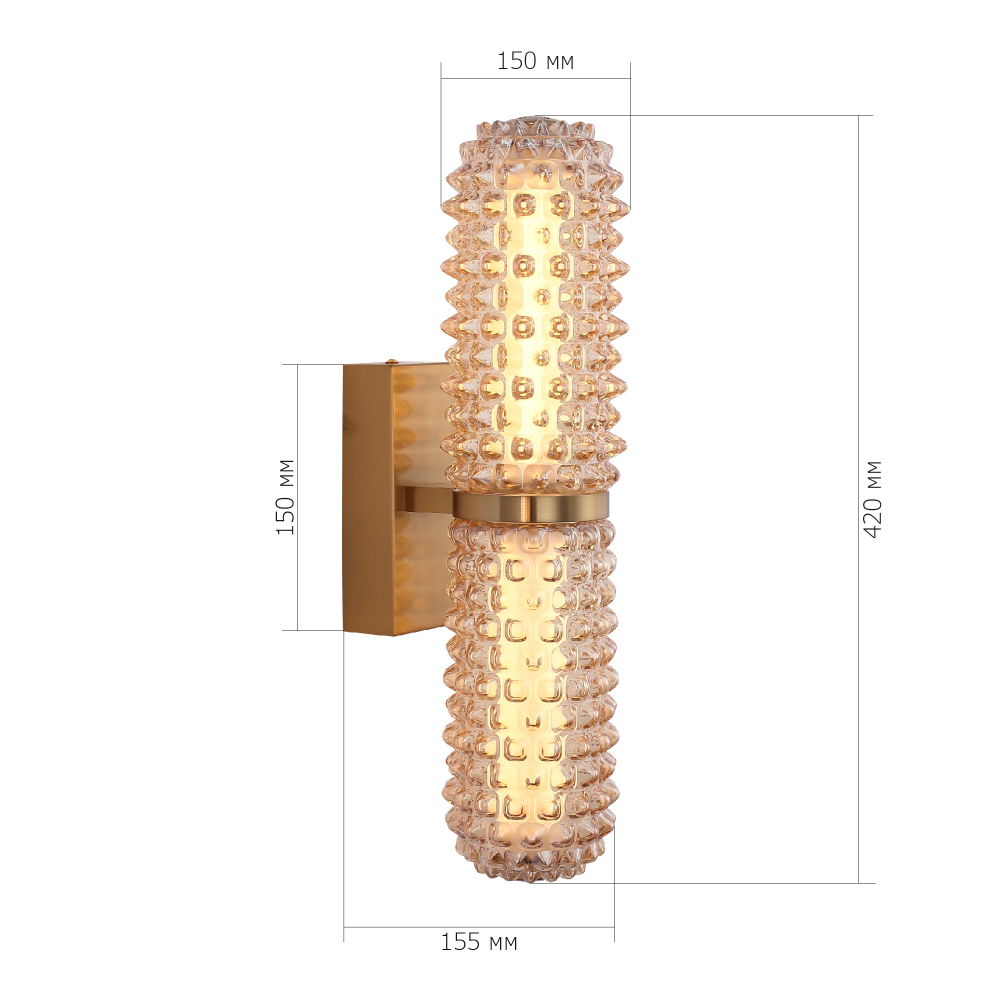 Бра с факутрным стеклянным плафоном Шампань Sonora в Барнауле