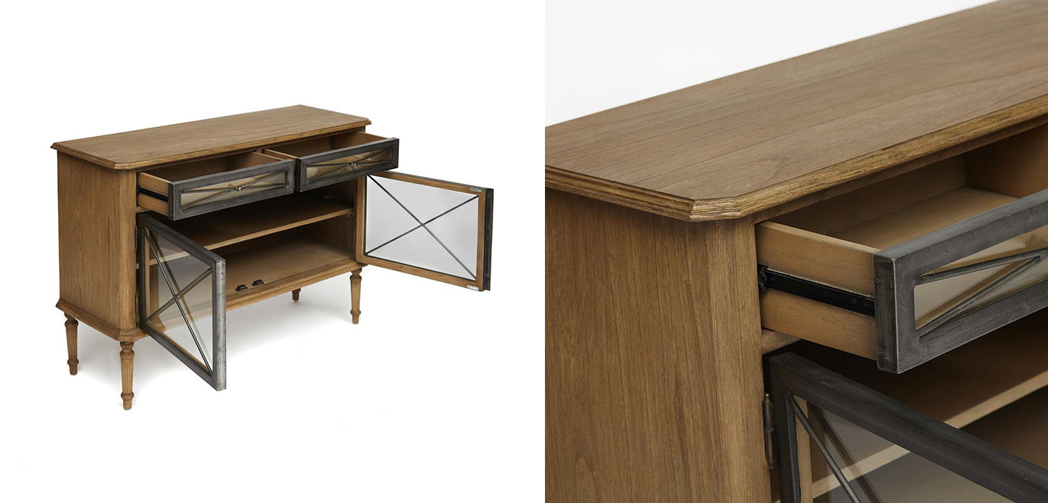 Комод в стиле Прованс со стеклянными дверцами Provence Jacob Chest of Drawers small - фото