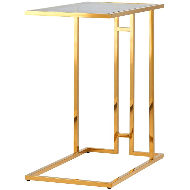 Стол приставной Lasker Milan Tables Gold Золотой Стекло Смок Стол приставной Lasker Milan Tables Gold Золотой Стекло Смок в Барнауле | Loft Concept