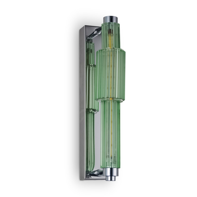 Бра с вертикальным узким плафоном Fuse Crystal Green Хром Зеленый Бра с вертикальным узким плафоном Fuse Crystal Green Хром Зеленый в Барнауле | Loft Concept