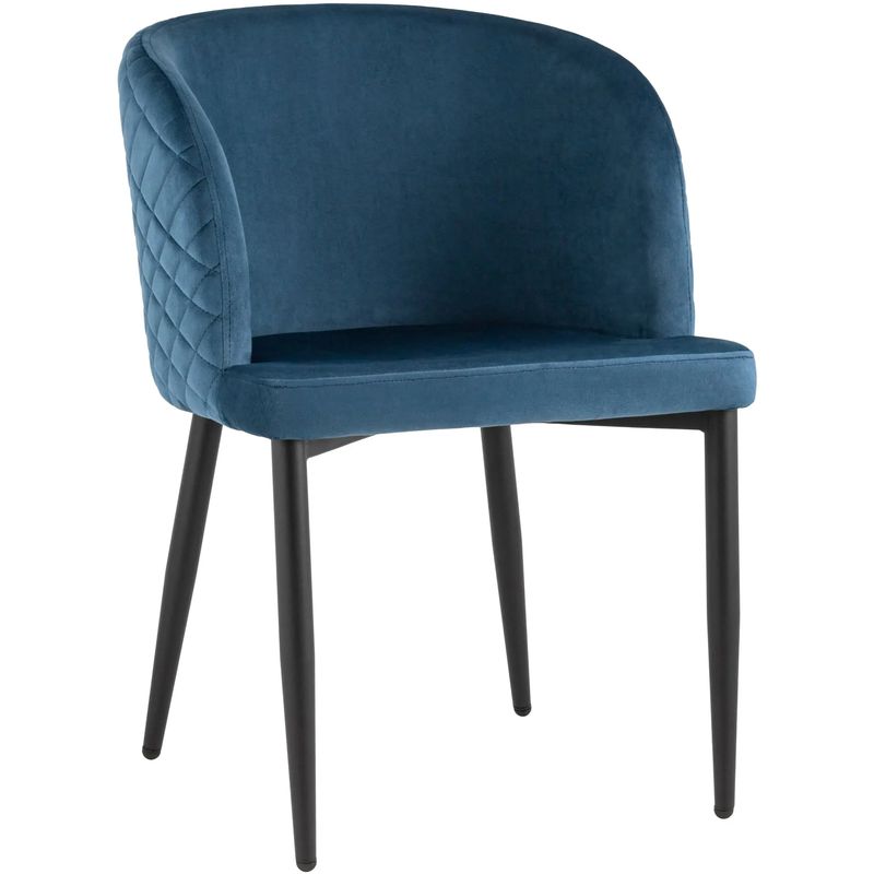 Стул Oscar Chair Синий Велюр Синий Черный в Барнауле | Loft Concept 