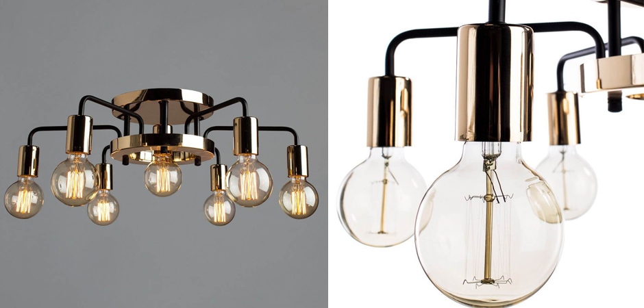 Потолочный светильник Loft Industrial Glossy Gold Ceiling Потолочный светильник Loft Industrial Glossy Gold Ceiling - Loft-Concept в Барнауле