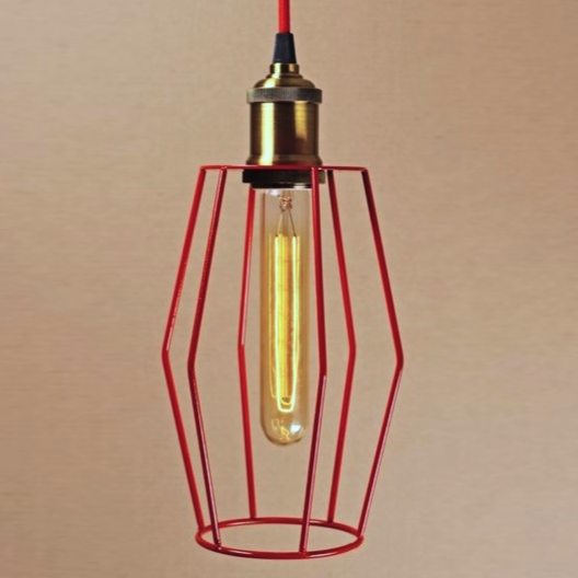 Подвесной светильник Wire Cage Pendant Spauk Red Красный в Барнауле | Loft Concept 